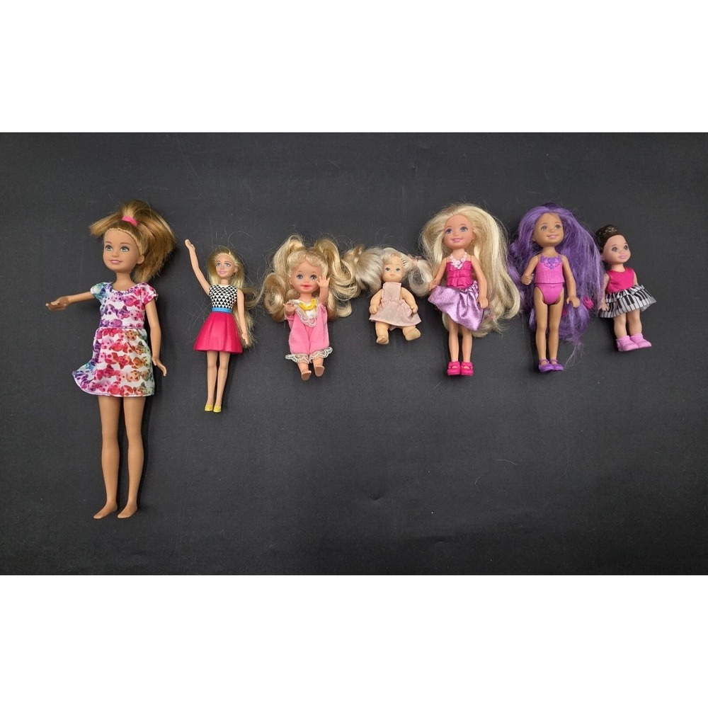 Mixed Lot of 7 Small Medium 1994-2017 Mattel Dolls